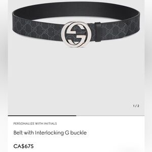 Gucci Black Belt with Silver Logo Buckle